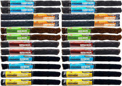 ETTA SAYS! Premium Crunchy Dog Chews Variety Pack of 24 – Made from USA Sourced Rawhide, Grain-Free, Easy to Digest, Low Odor, Won’t Stain Carpet