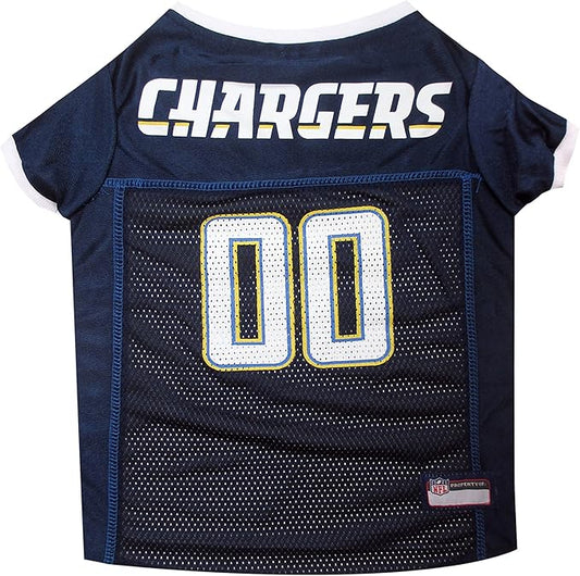 NFL Los Angeles Chargers Dog Jersey, Size: Large. Best Football Jersey Costume for Dogs & Cats. Licensed Jersey Shirt