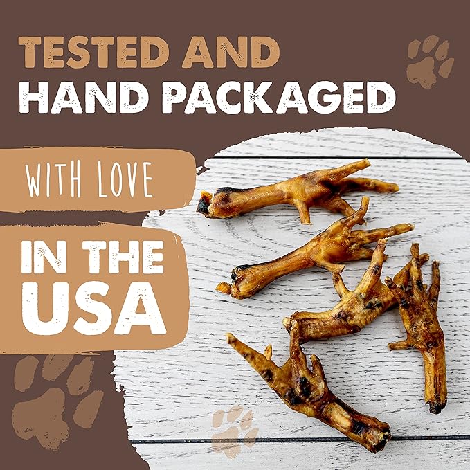 Mighty Paw Naturals Chicken Feet Dog Treats (30 Pack) | 100% Natural Dehydrated Chicken Feet for Dogs. Dried Chicken Feet for Dogs and Pets. Single Ingredient Chews