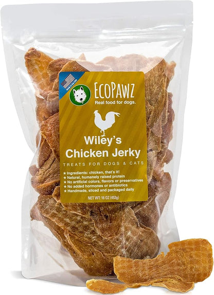 Wiley's Chicken Jerky Pet Treats | Grain Free Dog Jerky Treats Made in USA | All Natural Pet Treats for Dogs | Chicken Dog Treats (Chicken, 16 oz. bag)
