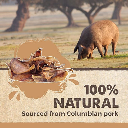Mighty Paw Half Pig Ears for Dogs - All Natural Single Ingredient Pig Ear Treat - Better Than Rawhide Snacks for Puppies and Large Dogs - A Better Treat Dog Will Love - Dog Toys Compatible Chews