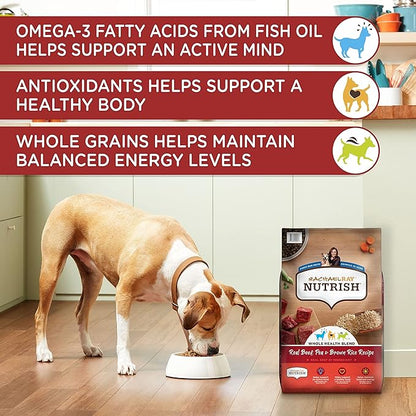 Rachael Ray Nutrish Premium Natural Dry Dog Food with Added Vitamins, Minerals & Taurine, Real Beef, Pea, & Brown Rice Recipe, 28 Pounds (Packaging May Vary)