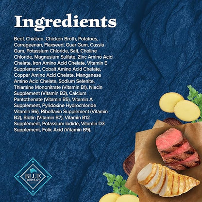 Blue Buffalo Wilderness High Protein, Natural Adult Wet Dog Food, Beef & Chicken Grill 12.5-oz cans (Pack of 12)
