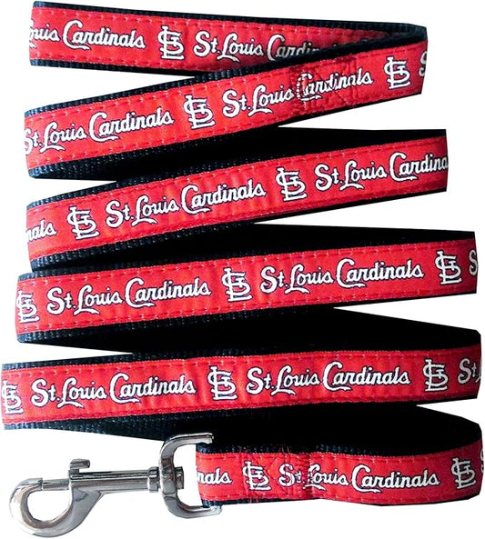 MLB PET Leash, Small, St. Louis Cardinals Dog Leash, Baseball Team Leash for Dogs & Cats. A Shiny & Colorful Dog & Cat Leash with Emboridered Team Name/Logo Licensed by the MLB