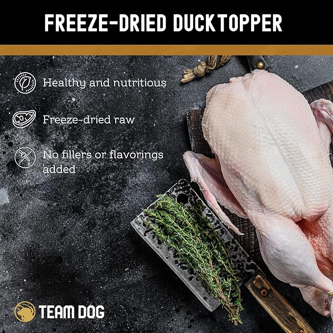 Duck Dog Food Topper | Duck Freeze Dried Raw Dog Food Topper | Wet & Dry Dog Food Toppers for Picky Dogs | Dog Food Seasoning with Duck Hearts for Dogs | 5 Oz