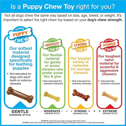 Nylabone Puppy Starter Kit with Chew Toys - Puppy Toys and Chew Treat Bundle - Puppy Supplies - Chicken and Bacon Flavors, Small/Regular (6 Count)
