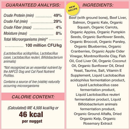Primal Freeze Dried Cat Food Nuggets Beef & Salmon; Complete & Balanced Meal or Topper; Premium, Healthy, Grain Free, High Protein Raw Cat Food with Probiotics (5.5 oz)