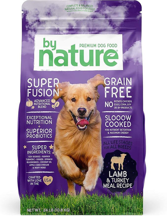 Grain Free Dog Food Made in USA [Grain Free Dry Dog Food with Superfood Ingredients for Food Sensitivities and Immune Health], Lamb & Turkey Meal Recipe, 24 lb. Bag, Brown (77072)