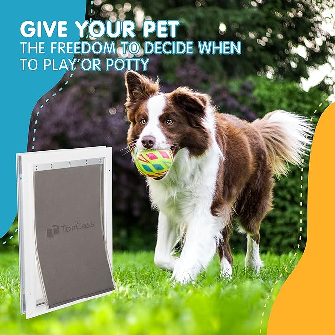TonGass Dog Door Flap Replacement Medium Compatible with PetSafe Freedom Dog and Cat Doors PAC11-11038 - Measures 8" x 12 5/8" with Magnetic Closure