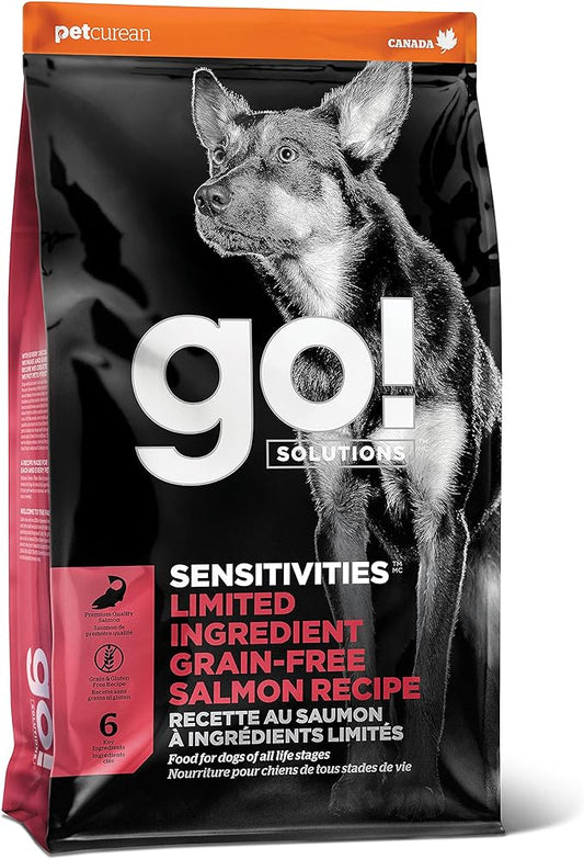 GO! SOLUTIONS Sensitivities – Salmon Recipe – Limited Ingredient Dog Food, 3.5 lb – Grain Free Dog Food for All Life Stages – Dog Food to Support Sensitive Stomachs