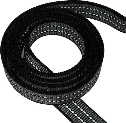 Franklin Pet Supply Nylon Dog Leash – Reflective – Comfort Fit – Neoprene Handle – 6 Foot – Dog Training – Walking – Black