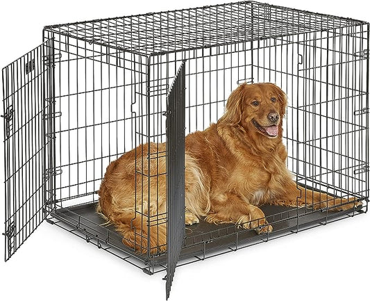 MidWest Homes for Pets Newly Enhanced Double Door iCrate Dog Crate, Includes Leak-Proof Pan, Floor Protecting Feet, Divider Panel & New Patented Features