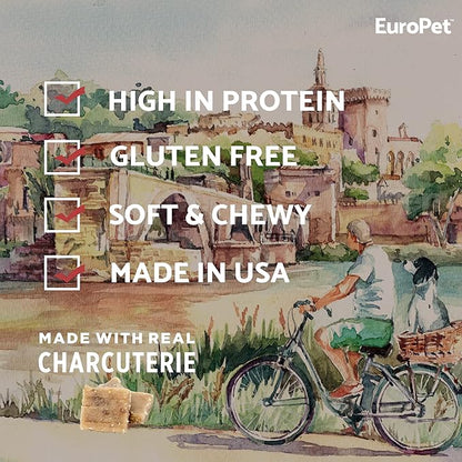 French Charcuterie Squares - Premium, Healthy Dog Treats | Real, High Protein - Gluten Free | European Inspired, Soft & Chewy | Made in The USA |