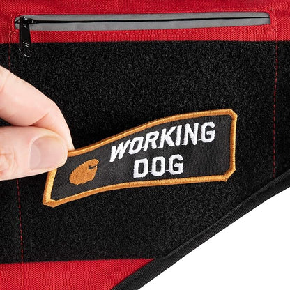 Carhartt Nylon Ripstop Service Dog Harness, High Risk Red/Carhartt Brown, Medium