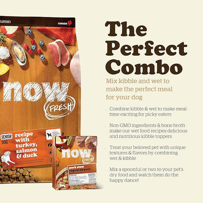 Now Fresh Grain Free Dog Food, 3.5 lb - Dry Dog Food Senior Recipe for Dogs - Real Meat and Fish for Protein - Healthy Diet for Small, Medium and Large Breed