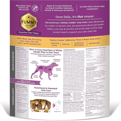 Dental Treats for Dogs | Vet VOHC Approved | Yummy Dog Treats for Teeth Cleaning | Shape to Scrape Tartar | Protein Treat | Dental Dog Treats for Small Dogs (24oz, 42 Count)