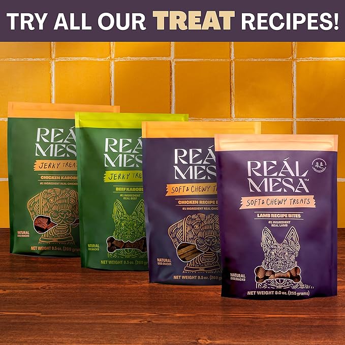 Real Mesa Soft & Chewy Lamb Recipe Dog Treats - for Small, Medium and Large Dog Sizes, Training Snacks Chewy Style (9oz)