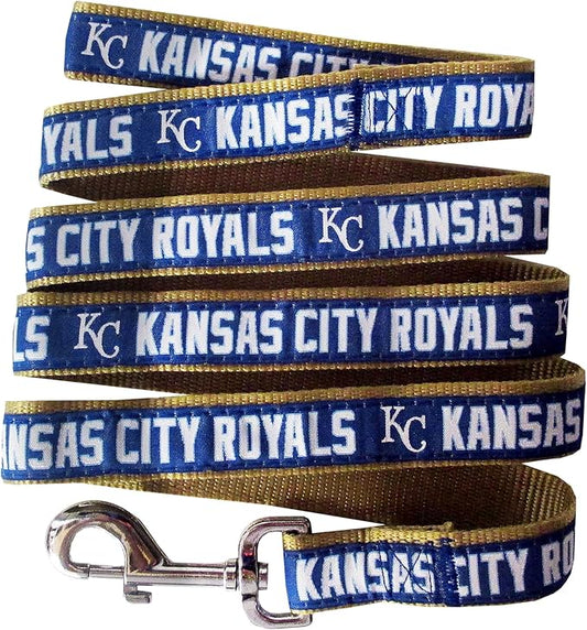 MLB PET Leash, Medium, Kansas City Royals Dog Leash, Baseball Team Leash for Dogs & Cats. A Shiny & Colorful Dog & Cat Leash with Emboridered Team Name/Logo Licensed by the MLB