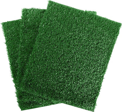 Pee Pads for Dogs - Set of Three 18.5x14-Inch Replacement Turf Grass Mats for Potty Training - Dog Housebreaking Supplies for Small Pets by PETMAKER