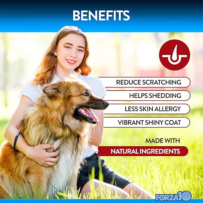 Forza10 Dog Skin and Coat Supplement with Omega 3 Fish Oil Dogs, Provides Dog Allergy Relief, Salmon Flavor Dog Vitamins & Supplements for Itchy Skin Relief, Dog Allergy Chews with Probiotics, 90 Ct.