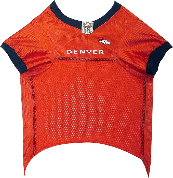 NFL Denver Broncos Dog Jersey, Size: Medium. Best Football Jersey Costume for Dogs & Cats. Licensed Jersey Shirt