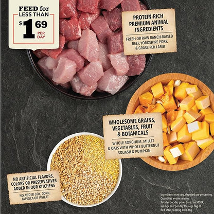ACANA Wholesome Grains Dry Dog Food, Red Meat and Grains, Gluten Free, Beef, Pork, and Lamb Recipe, 22.5lb