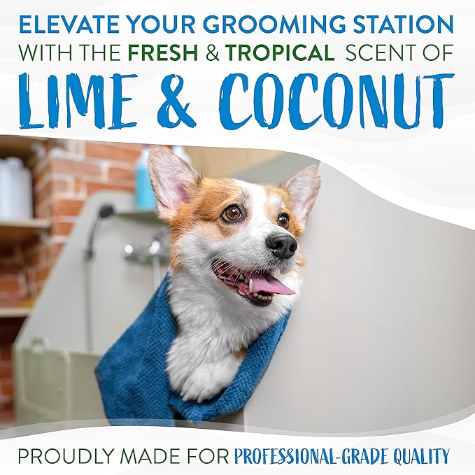 TropiClean Lime & Coconut Deshedding Dog Shampoo for Shedding Control | Natural Pet Shampoo Derived from Natural Ingredients | Cat Friendly | Made in the USA | 2.5 gal.