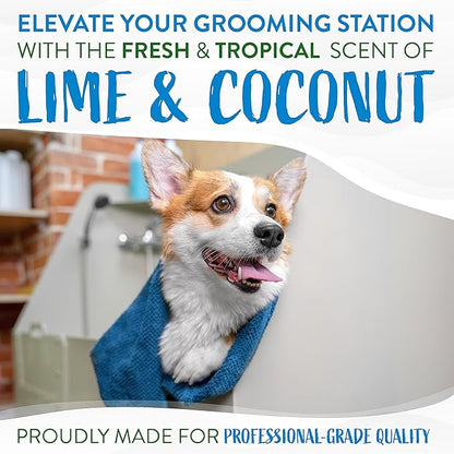 TropiClean Lime & Coconut Deshedding Dog Shampoo for Shedding Control | Natural Pet Shampoo Derived from Natural Ingredients | Cat Friendly | Made in the USA | 2.5 gal.