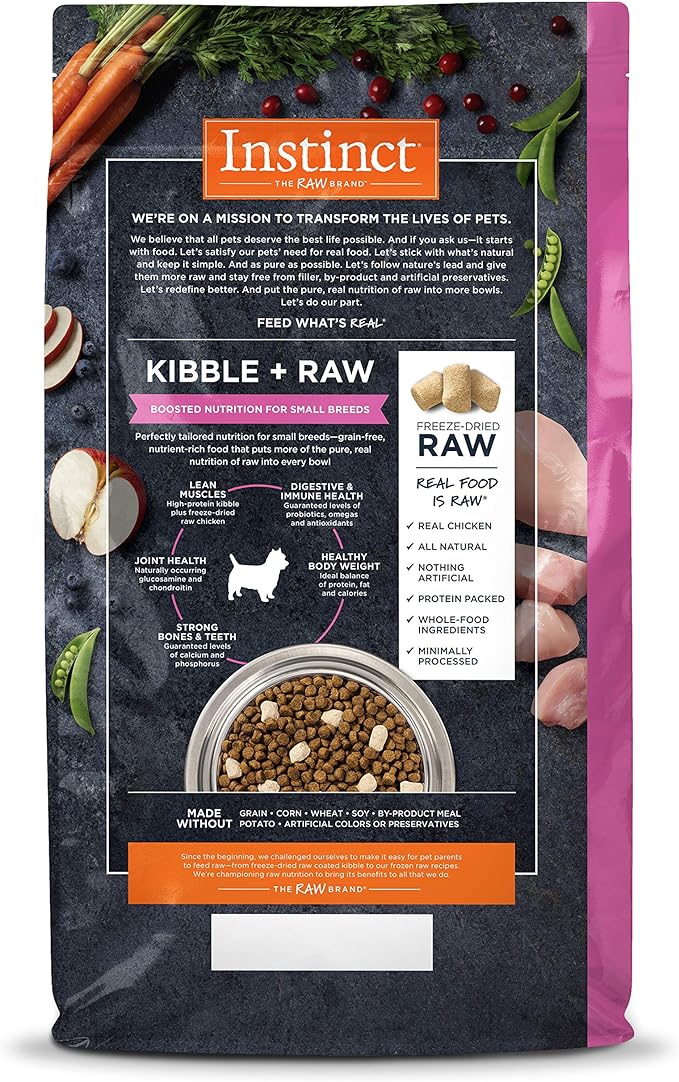 Instinct Raw Boost Small Breed Grain Free Recipe with Real Beef Natural Dry Dog Food, 10 lb. Bag