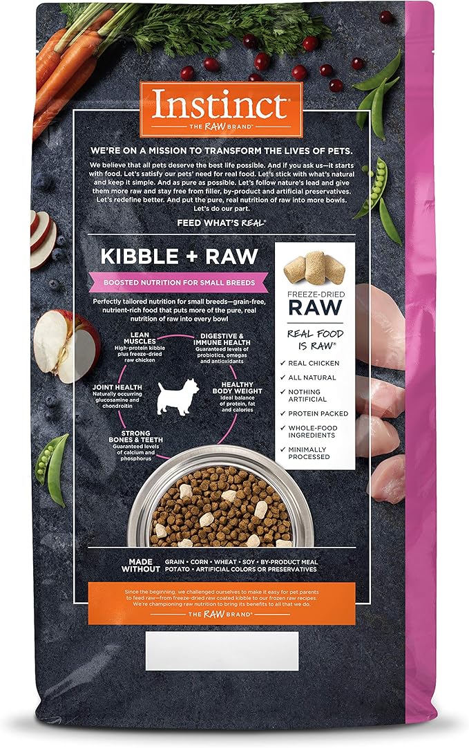 Instinct Raw Boost Small Breed Grain Free Recipe with Real Chicken Natural Dry Dog Food, 4 lb. Bag