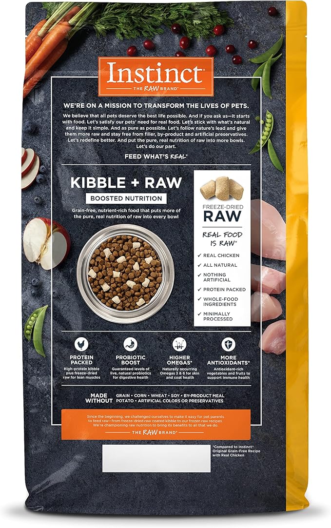 Instinct Raw Boost Grain Free Recipe with Real Chicken Natural Dry Dog Food, 4 lb. Bag