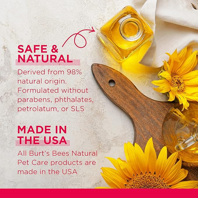 Burt's Bees for Pets Anti-Hairball Cat Wipes - Grooming Cat Wipes For Hairball Control - Cruelty Free, Formulated without Sulfates and Parabens, pH Balanced for Cats - Made in the USA, 50 Ct