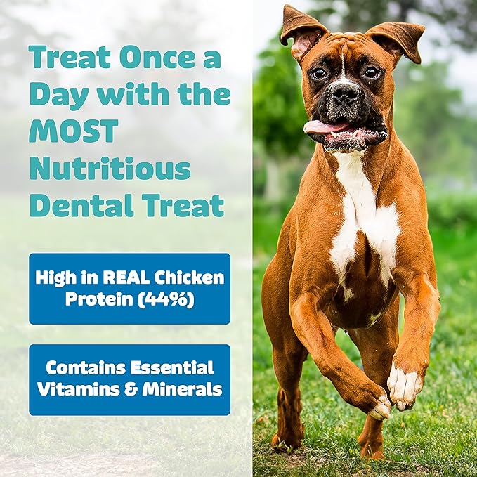 Dental Treats for Dogs | Vet VOHC Approved | Yummy Dog Treats for Teeth Cleaning | Shape to Scrape Tartar | Dental Dog Treats for Large Dogs (24oz, 18 Count)