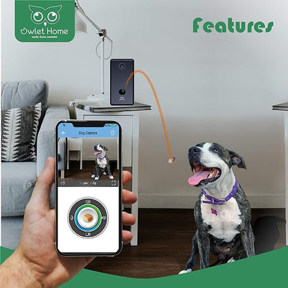Pet Camera with Treat Dispenser/Tossing for Dogs/Cats, Smart Dog/Cat Camera, Free App, 2.4G & 5G WiFi, 1080P HD Live Video, Auto Night Vision, 2-Way Audio, Motion Alert, No Monthly Fee