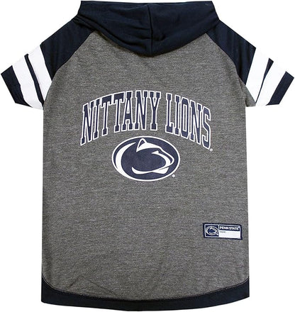 NCAA PENN STATE NITTANY LIONS HOODIE for DOGS & CATS, MEDIUM COLLEGIATE Licensed DOG HOODY Tee Shirt. Sports HOODY T-Shirt for Pets. COLLEGE Sporty Dog Hoodie Shirt.