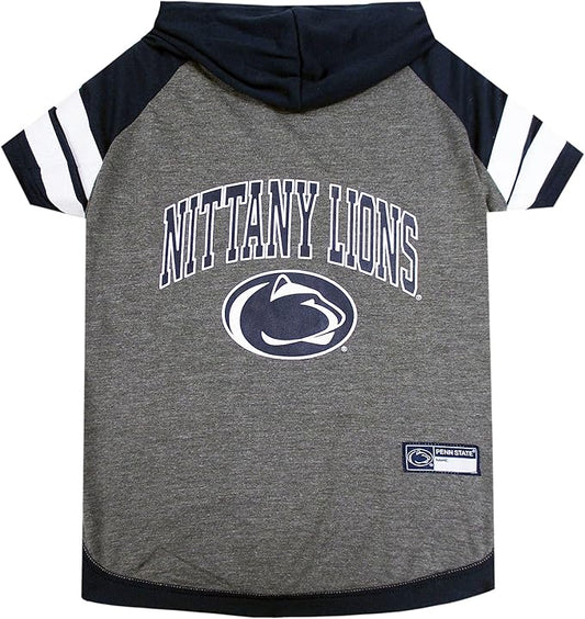 NCAA PENN STATE NITTANY LIONS HOODIE for DOGS & CATS, MEDIUM COLLEGIATE Licensed DOG HOODY Tee Shirt. Sports HOODY T-Shirt for Pets. COLLEGE Sporty Dog Hoodie Shirt.