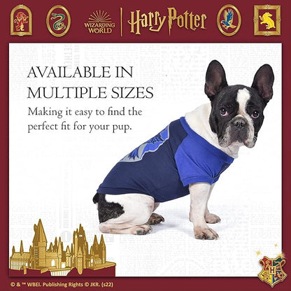 Harry Potter Ravenclaw Pet T-Shirt in Size Extra Small| XS Dog T-Shirt, Harry Potter Dog Shirt | Harry Potter Dog Apparel & Accessories for Hogwarts Houses, Ravenclaw, FF18875,Blue
