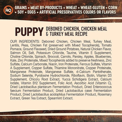 Wellness CORE Natural Dry Grain Free Puppy Food, Chicken & Turkey, 12-Pound Bag