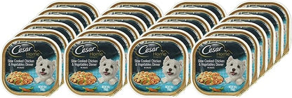 Cesar Home Delight Wet Dog Food, Chicken and Vegetables, (24), 3.5 Oz Trays