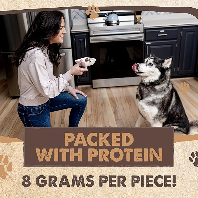 Mighty Paw Naturals Beef Gullet Jerky for Dogs | 100% Natural Dog Jerky Treats for Large Dogs, Medium Pets & Small Breeds. Healthy Beef Jerky Dog Treats. Dog Treats Jerky Strips 14oz