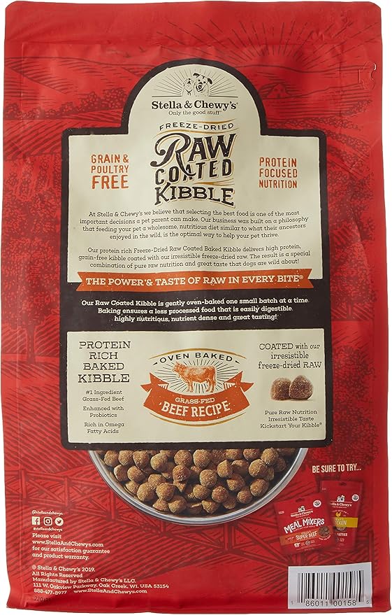Stella & Chewy's Raw Coated Beef 3.5Lb Dry Dog Food