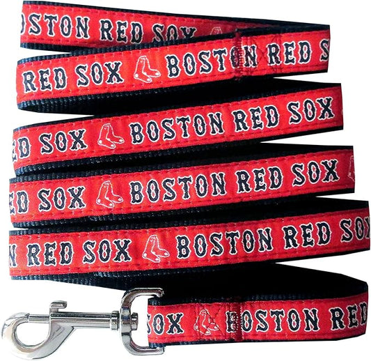 MLB PET Leash, Small, Boston Red Sox Dog Leash, Baseball Team Leash for Dogs & Cats. A Shiny & Colorful Dog & Cat Leash with Emboridered Team Name/Logo Licensed by the MLB