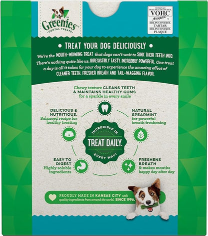 GREENIES TEENIE Natural Dog Dental Care Chews Oral Health Dog Treats Fresh Flavor, 27 oz. Pack (96 Treats)