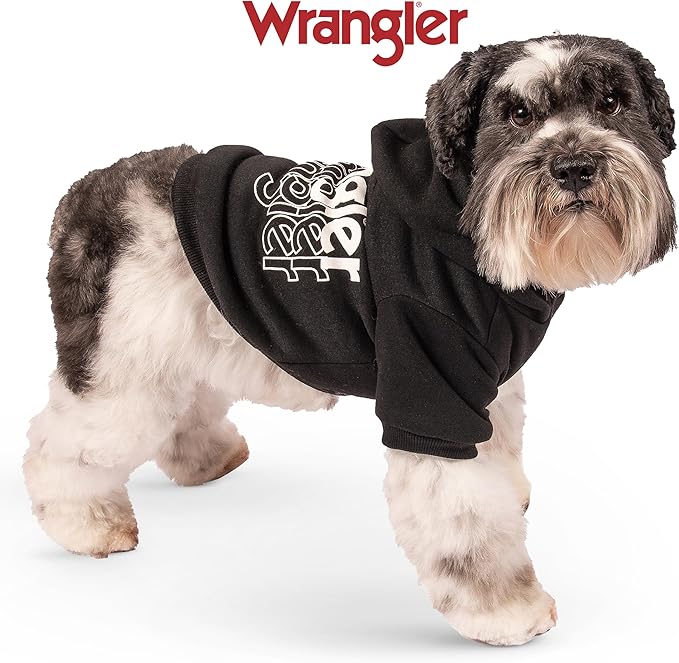 Wrangler Dog Hoodie – Fleece Dog Sweater with Leash Hole, Cold Winter Dog Sweatshirt for Small Medium & Large Size Dogs, Premium Dog Clothes, Fall Dog Sweaters Pullover Hoodie, Cozy Warm Dog Outfit