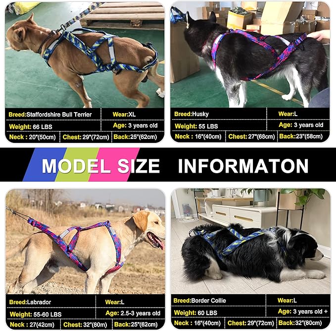 PET ARTIST Dog Weight Pulling Harness,Speed Training,Work Out Dog Sled Harness for Medium,Large Dogs,PINK,XL