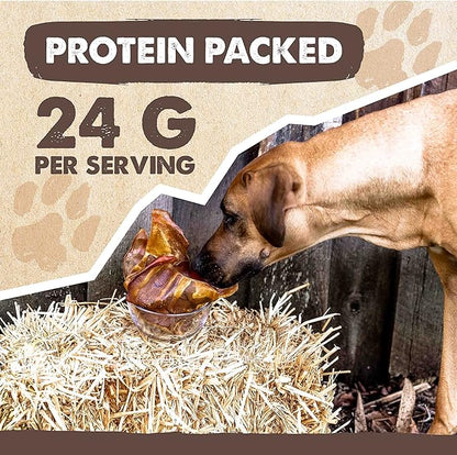 Mighty Paw Full Pig Ears for Dogs Large - All Natural, Single Ingredient Pig Ear Dog Treats. Better Than Rawhide Dog Snacks for Small and Large/Medium Dogs. Pigs Ears Dog Chews, Dog Pig Ears 12 Pack