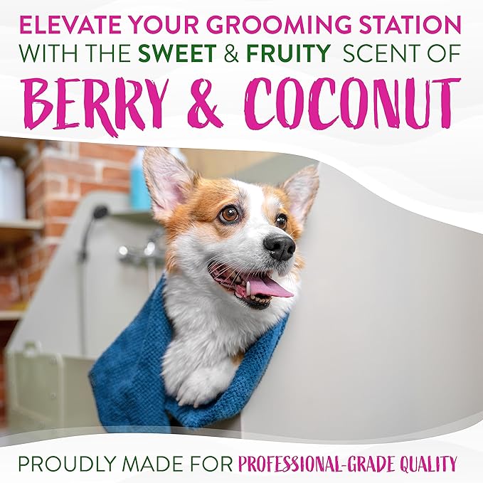 TropiClean Berry & Coconut Deep Cleansing Dog Shampoo | Deodorizing Dog Shampoo | Natural Pet Shampoo Derived from Natural Ingredients | Cat Friendly | Made in the USA | 2.5 gallon