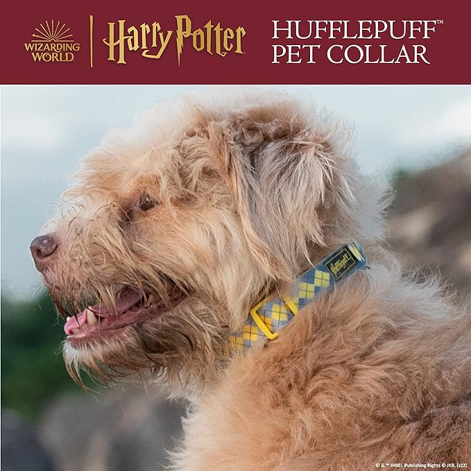 Harry Potter Hufflepuff Dog Collar in Size Extra Small | XS Dog Collar, Harry Potter Dog Collar | Harry Potter Dog Apparel & Accessories for Hogwarts Houses, Hufflepuff