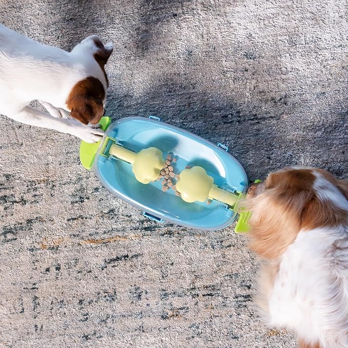 Outward Hound Nina Ottosson Paw N' Play Interactive Dog Treat Puzzle, Level 2 Intermediate Dog Enrichment Dog Toy, Blue, Small