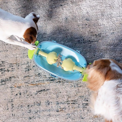 Outward Hound Nina Ottosson Paw N' Play Interactive Dog Treat Puzzle, Level 2 Intermediate Dog Enrichment Dog Toy, Blue, Small